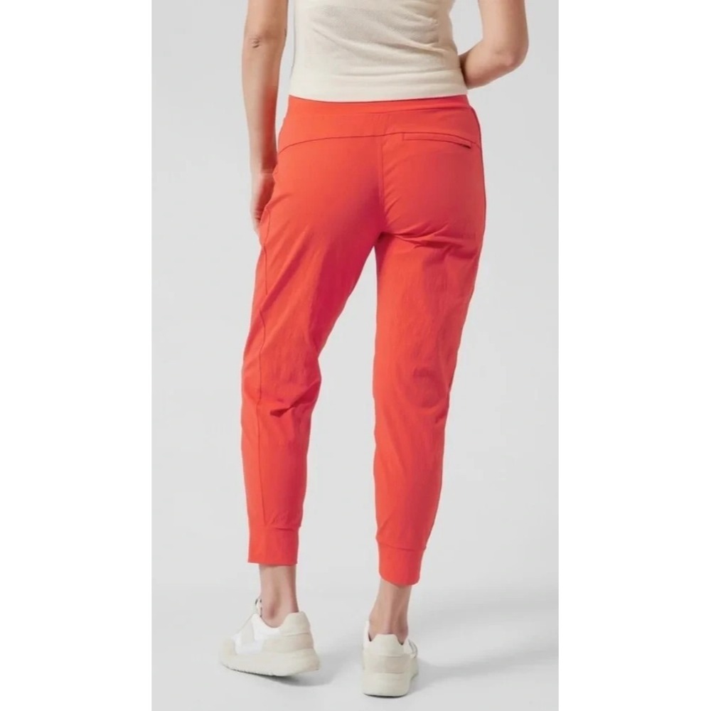 Athleta Trekkie North Jogger Pants Orange Flame Size 2 Hiking Wicking Ripstop - Picture 7 of 15